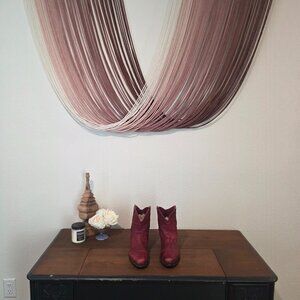 Franco Sarto Red Waco Leather Pointed Cowboy Western Bootie Sz 8.5